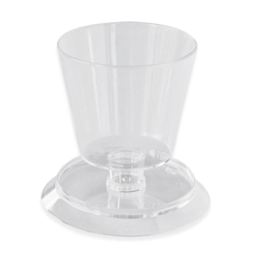 66er Set Premium Amuse Schalen rund mit Füßen Premium Fingerfood Becher 50ml klar (3 Pack x 22er)