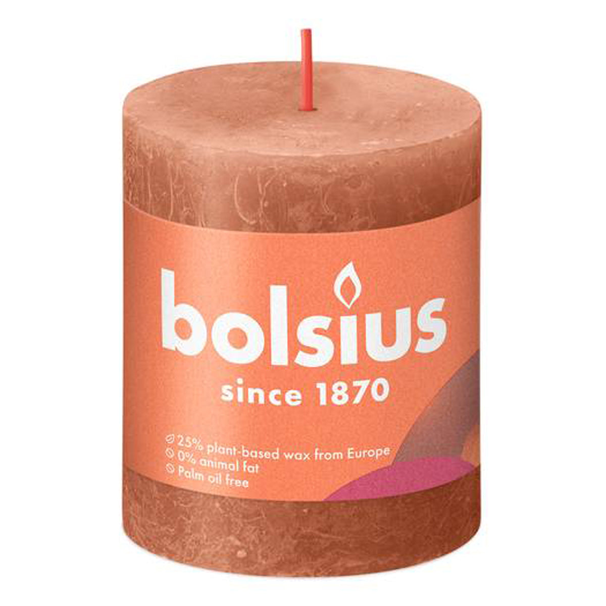 8 Stk Bolsius Rustik Stumpenkerzen 80x68mm - Rostiges Rosa (2x4er)