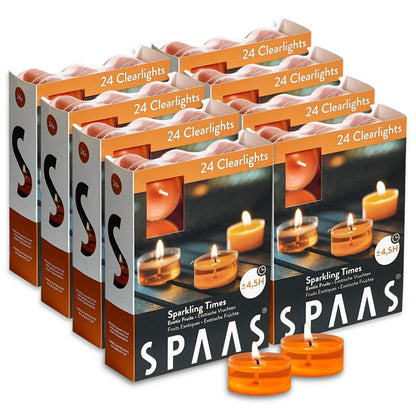 SPAAS Clearlights Duftteelichter 4,5h Teelichter Acryl Cup Duftkerzen