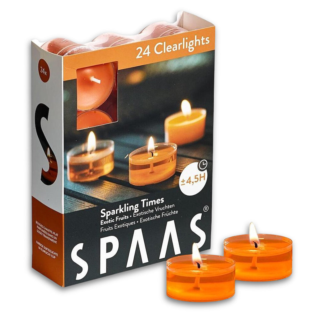 SPAAS Clearlights Duftteelichter 4,5h Teelichter Acryl Cup Duftkerzen