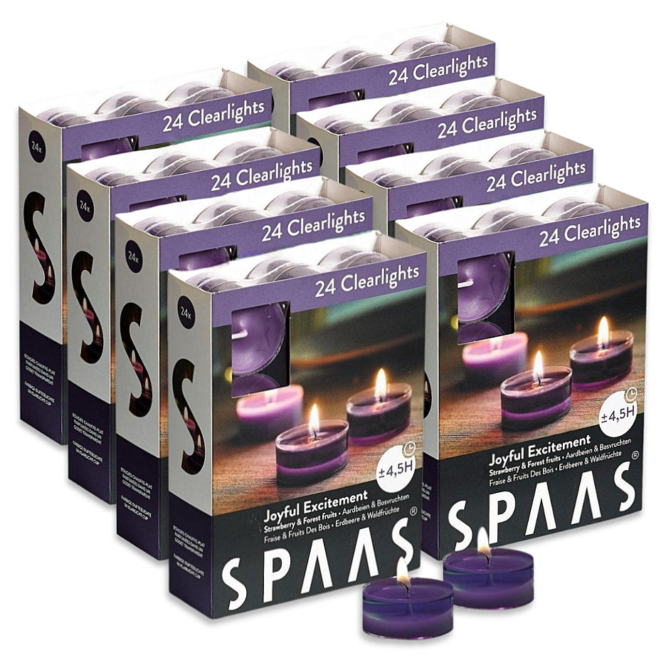 SPAAS Clearlights Duftteelichter 4,5h Teelichter Acryl Cup Duftkerzen