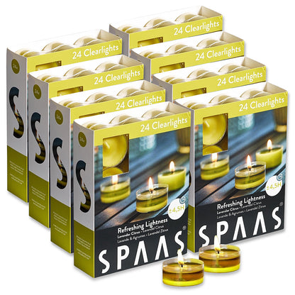 SPAAS Clearlights Duftteelichter 4,5h Teelichter Acryl Cup Duftkerzen