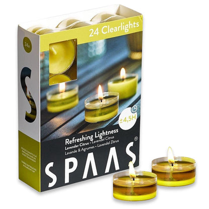 SPAAS Clearlights Duftteelichter 4,5h Teelichter Acryl Cup Duftkerzen
