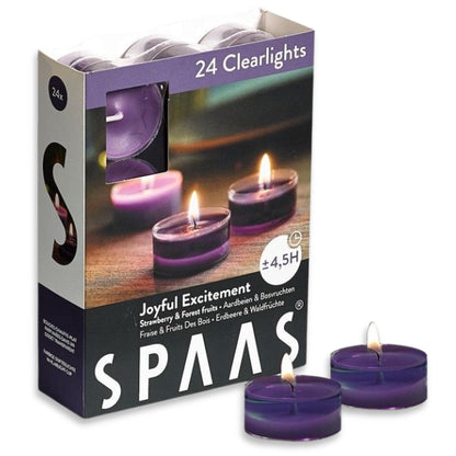 SPAAS Clearlights Duftteelichter 4,5h Teelichter Acryl Cup Duftkerzen