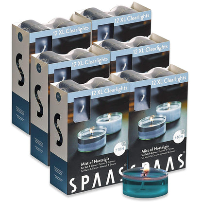 SPAAS Maxi-Teelichter 10h Clearlights Duftteelichter Acryl Cup Duftkerzen