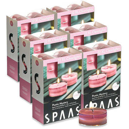 SPAAS Maxi-Teelichter 10h Clearlights Duftteelichter Acryl Cup Duftkerzen