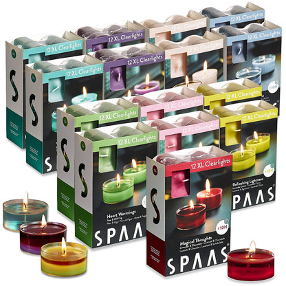 SPAAS Maxi-Teelichter 10h Clearlights Duftteelichter Acryl Cup Duftkerzen