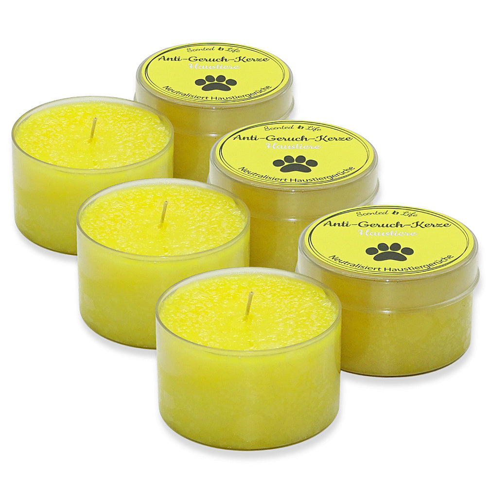 6 Stk Scented Life Anti Geruch Kerze Ø 7cm Duftkerze Dose mit Deckel