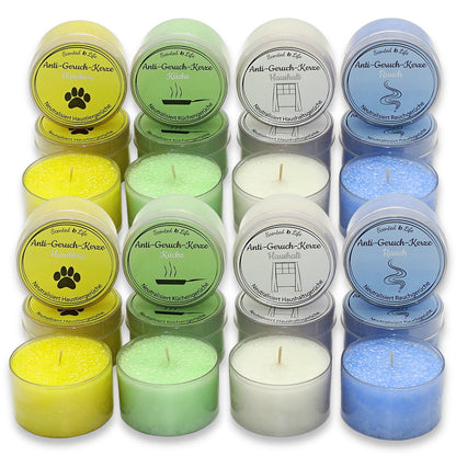 6 Stk Scented Life Anti Geruch Kerze Ø 7cm Duftkerze Dose mit Deckel