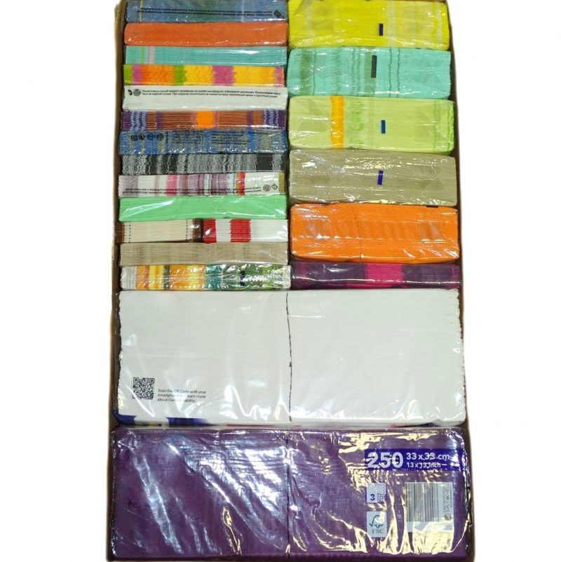 5,5 kg/ca. 1.000 Stück Papierservietten 33x33cm Überraschung Mix - bunt sortiert