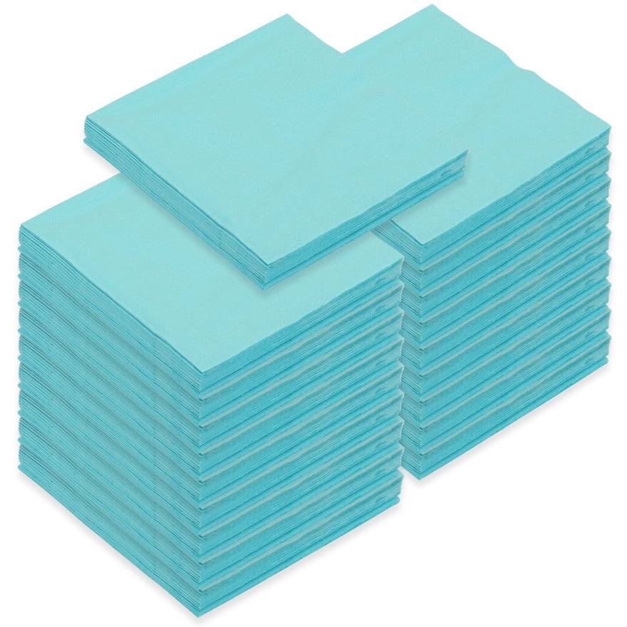 480 Stk Servietten 40x40cm 3-lagig Papier 1/4 Falz Zelltuch - Türkis (24x20er)
