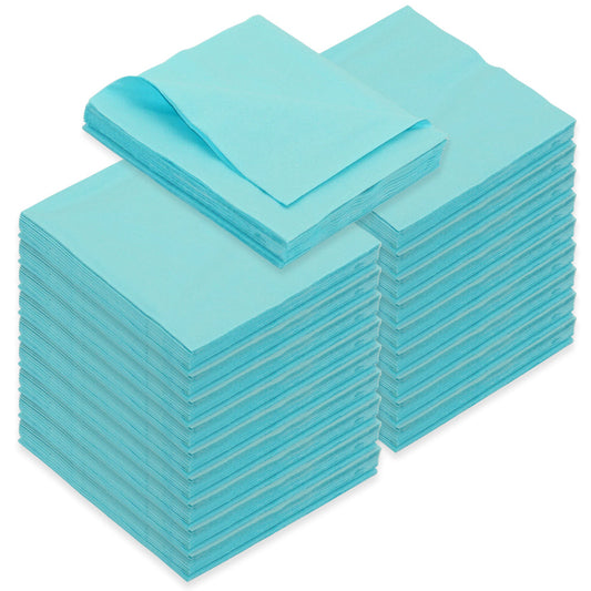 480 Stk Servietten 40x40cm 3-lagig Papier 1/4 Falz Zelltuch - Türkis (24x20er)