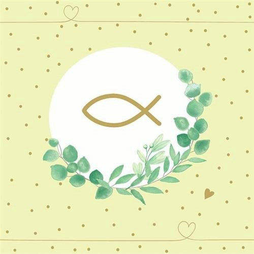 40 Stück Ambiente Papier Servietten 33×33cm Fisch & Eukalyptus  – (2x20er)
