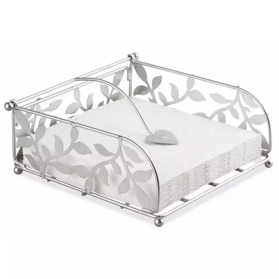 Serviettenhalter 18x18x7cm Serviettenspender Metall B-Ware „Zweig“ - Silber