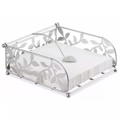Serviettenhalter 18x18x7cm Serviettenspender Metall B-Ware „Zweig“ - Silber