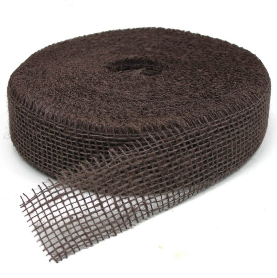 40m Juteband 5cm breit Dekoband Rolle - Braun (hart)