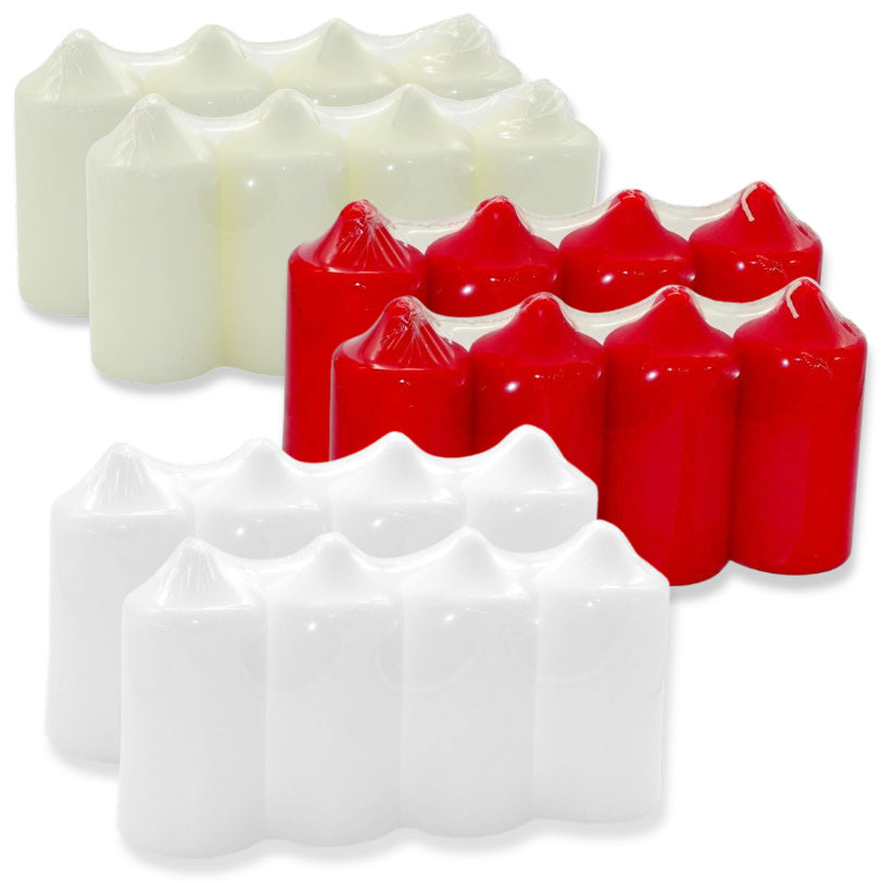 20 Stück Bolsius Spitzkopf Stumpenkerzen 118x56mm Blockkerzen - glatt (5 Pack x 4er)
