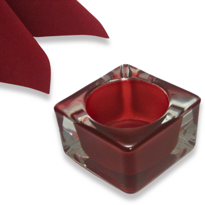 12 Teelichtgläser 60x60x35mm Teelichthalter eckige Kerzenhalter - Bordeaux