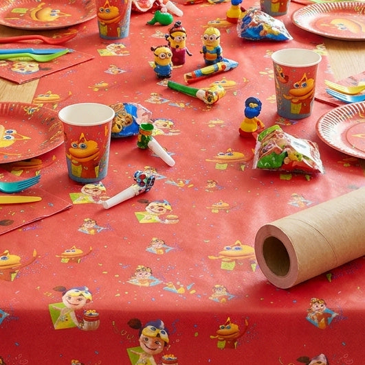 150 Meter Tischdeckenrollen 120cm breit Papiertischdecke Kinderparty rot-bunt (6 Roll. x 25m)