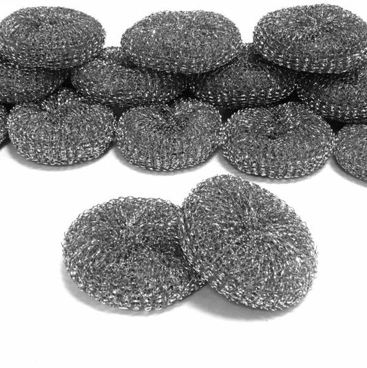 50 Topfreiniger rund Ø 10,5 cm Topfkratzer - Metall Silber