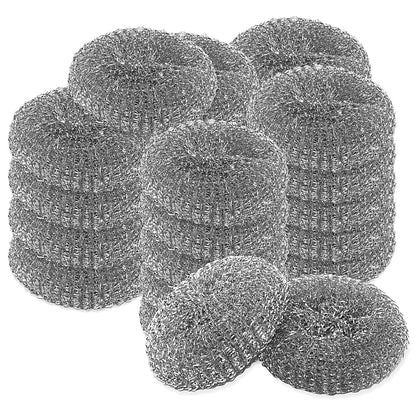 20-50 Stk Topfreiniger rund Ø 10,5cm Topfkratzer - Metall Silber