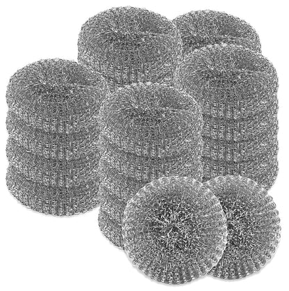 20-50 Stk Topfreiniger rund Ø 10,5cm Topfkratzer - Metall Silber