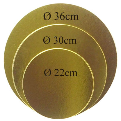 10 tlg. Tortenunterlagen Tortenscheiben Ø 22-36cm Cake Drum Tortenplatte - Gold