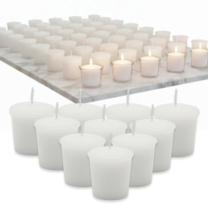 60 Stk Wenzel Votivkerzen 45x40mm Rohlinge kleine Kerzen ohne Duft - weiß