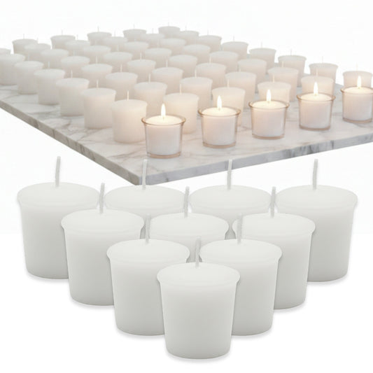 60 Stk Wenzel Votivkerzen 45x40mm Rohlinge kleine Kerzen ohne Duft - weiß