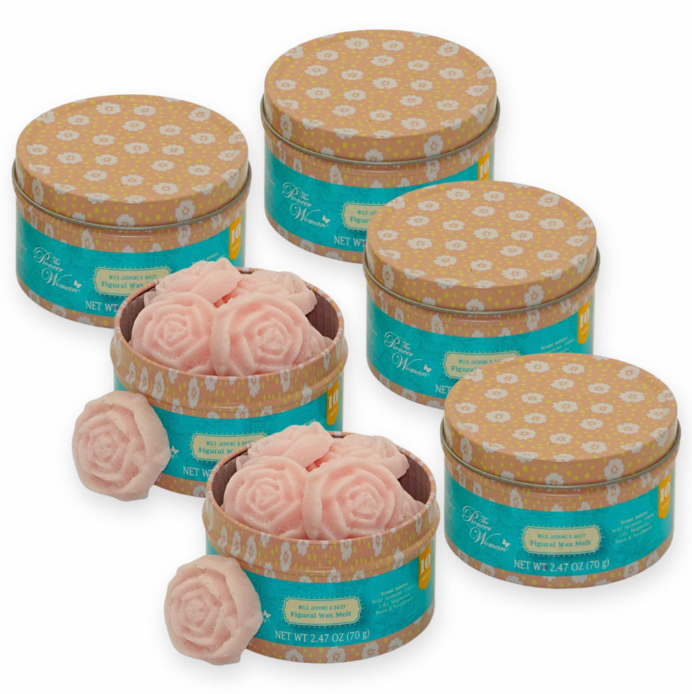60-tlg. Wax Melts Rosen Schmelzblüten Duftblüten Aroma Duftwachs (6 Dosen x 10er)