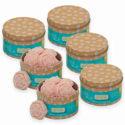 60-tlg. Wax Melts Rosen Schmelzblüten Duftblüten Aroma Duftwachs (6 Dosen x 10er)