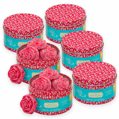 60-tlg. Wax Melts Rosen Schmelzblüten Duftblüten Aroma Duftwachs (6 Dosen x 10er)