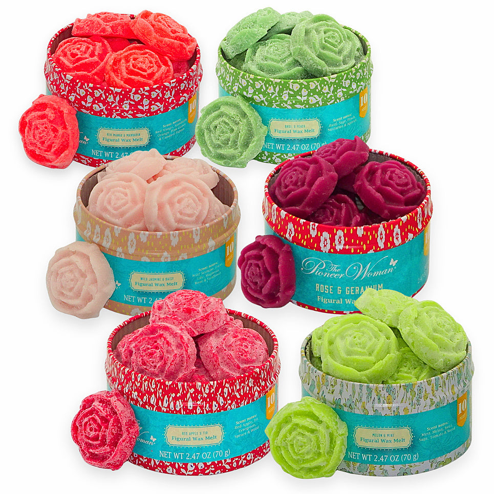 60-tlg. Wax Melts Rosen Schmelzblüten Duftblüten Aroma Duftwachs (6 Dosen x 10er)
