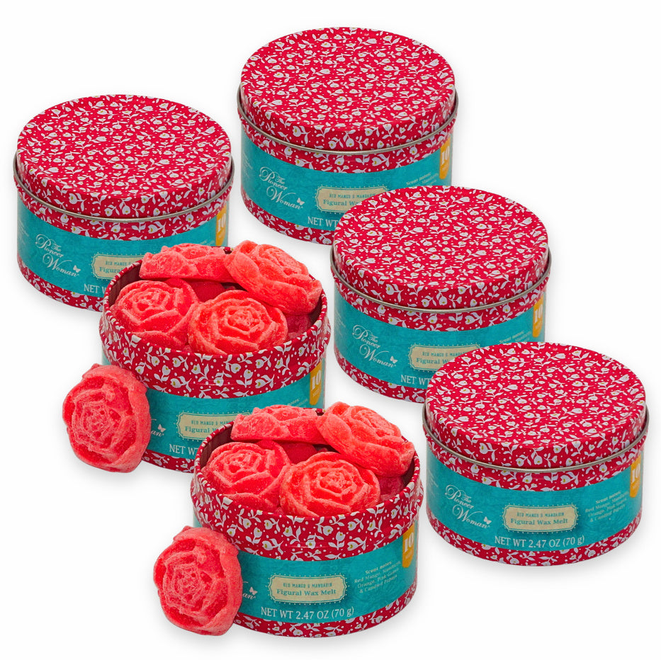 60-tlg. Wax Melts Rosen Schmelzblüten Duftblüten Aroma Duftwachs (6 Dosen x 10er)