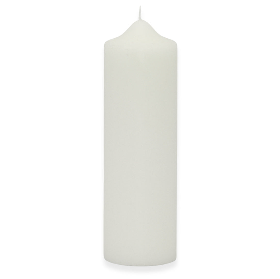 6 Stück Wenzel Stumpenkerzen 230x70mm Kaminkerzen Spitzkopf Kerzenrohlinge glatt - Weiß-Creme