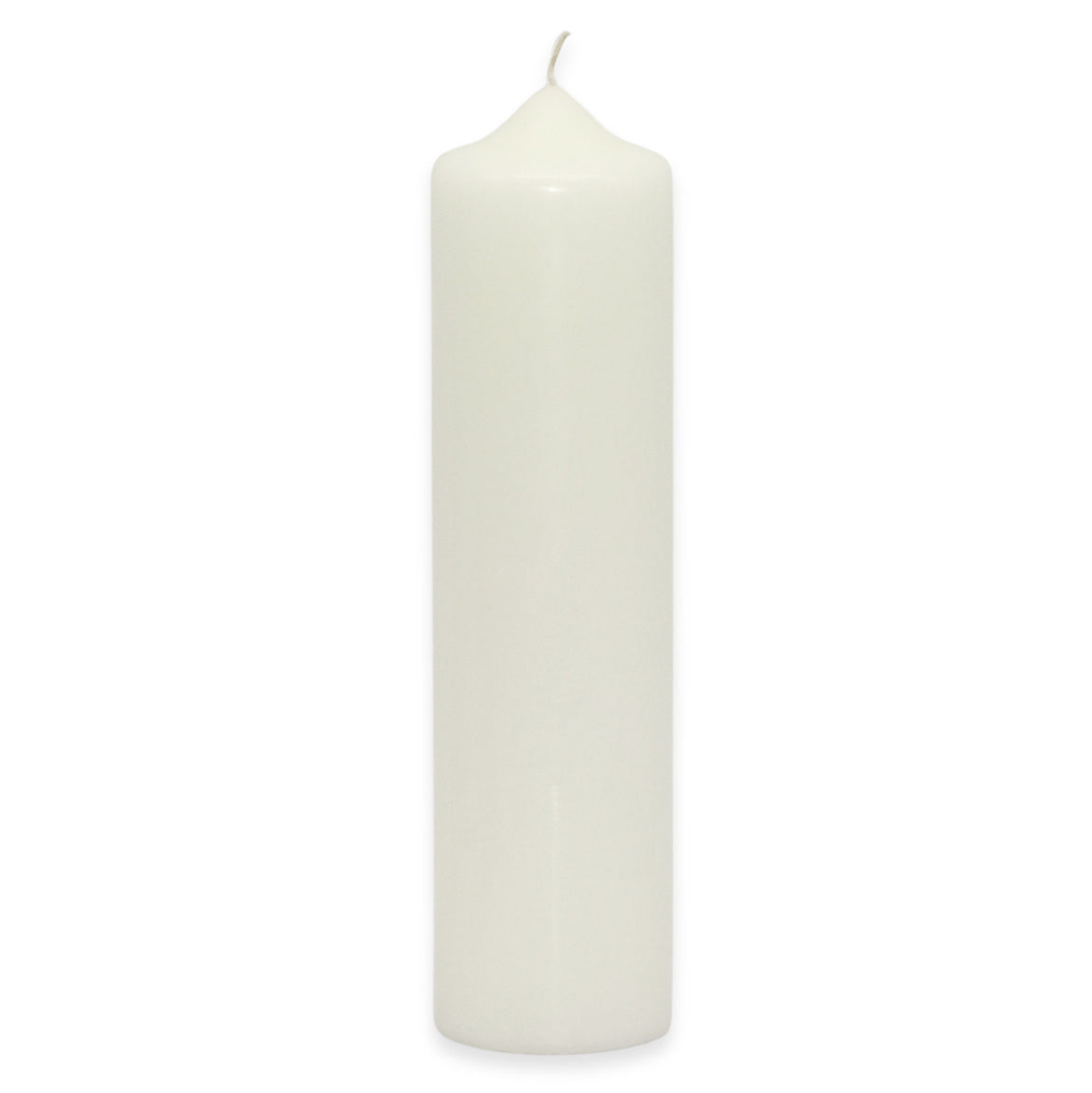 5 Stück Wenzel Stumpenkerzen 275x70mm XXL Kaminkerzen Spitzkopf Kerzenrohlinge glatt - Weiß-Creme