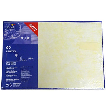 300 Duetto Papier Tischset 43x30cm mit Papierserviette (5x60er) - Creme
