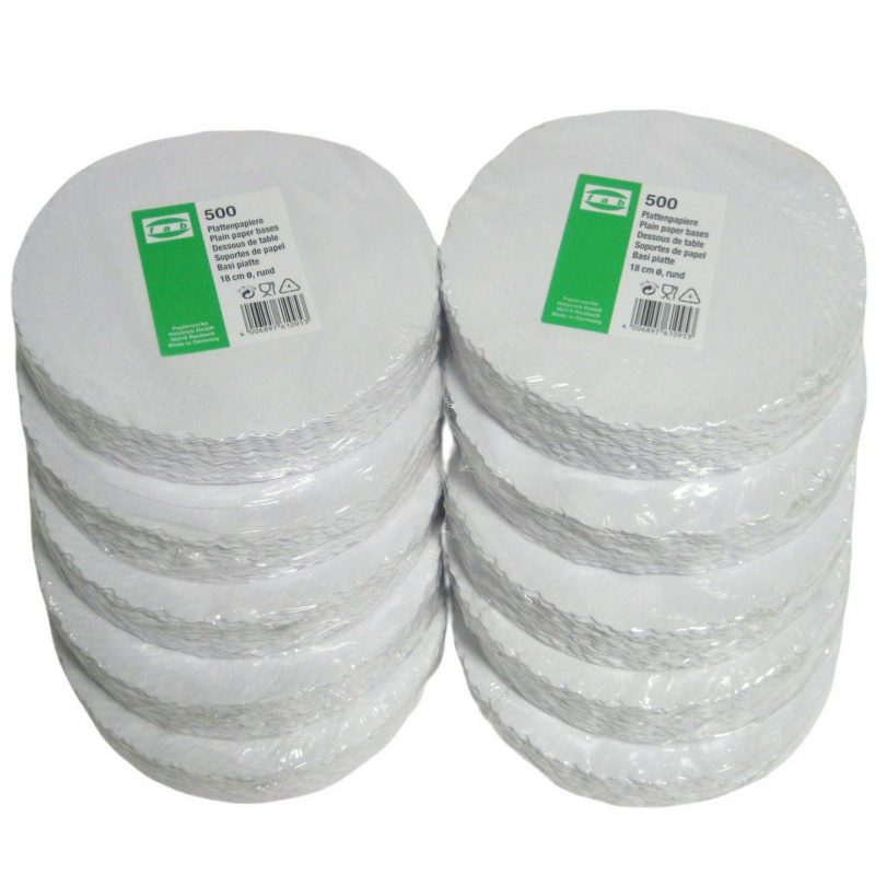 5.000 Plattenpapiere weiß Ø 18cm Tortenpapiere Untersetzer (10x500er) - weiß