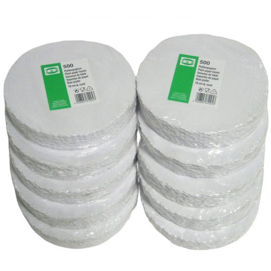 5.000 Plattenpapiere weiß Ø 18cm Tortenpapiere Untersetzer (10x500er) - weiß