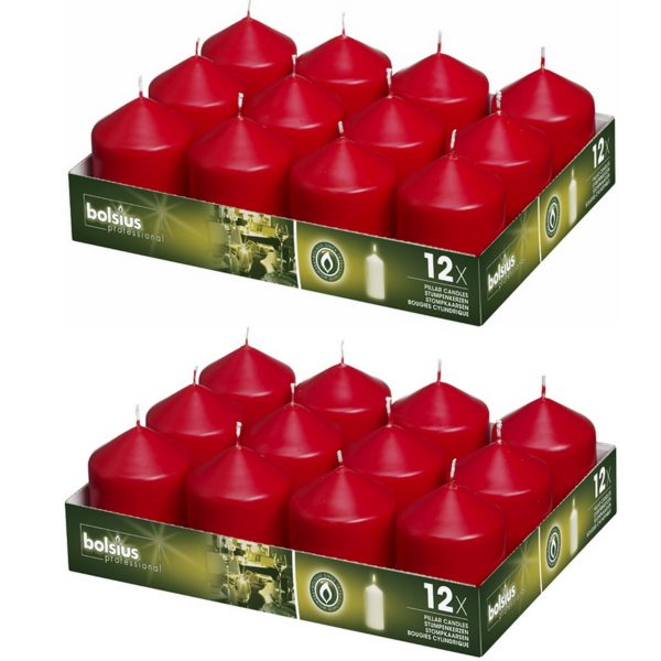 24 Bolsius Professional Stumpenkerzen 78x58mm Gastro (2x12er Tray)