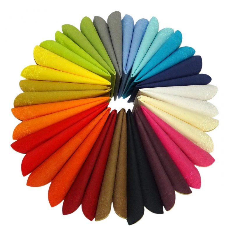 2.000 Stück Cocktail Papierservietten 24x24cm 3-lagig Überraschung bunt gemischt (8x250er)