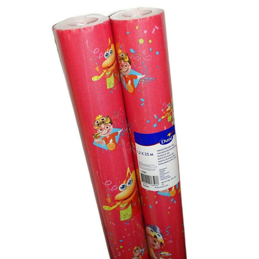 50 Meter Tischdeckenrollen 120cm breit Papiertischdecke Kinderparty rot-bunt (2 Roll. x 25m)