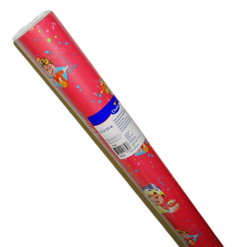 150 Meter Tischdeckenrollen 120cm breit Papiertischdecke Kinderparty rot-bunt (6 Roll. x 25m)