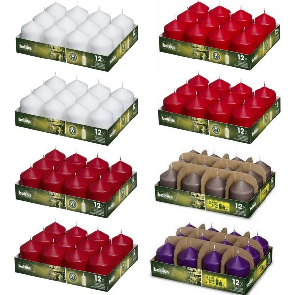 24 Stk Bolsius Professional Stumpenkerzen 78x58mm Gastro Kerzen glatt (2x12er Tray)
