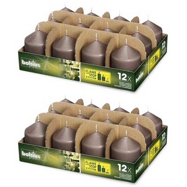 24 Bolsius Professional Stumpenkerzen 78x58mm Gastro (2x12er Tray)