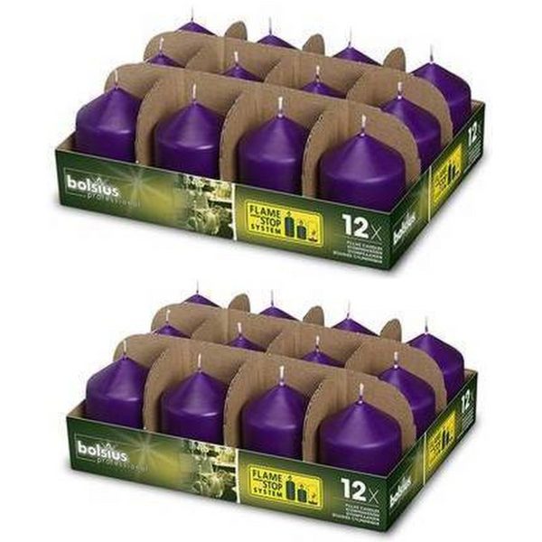 24 Bolsius Professional Stumpenkerzen 78x58mm Gastro (2x12er Tray)
