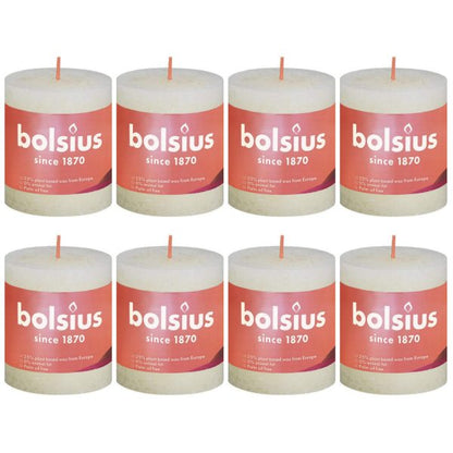 8 Bolsius Rustik Stumpenkerzen 80x68mm - Elfenbein (2x4er)