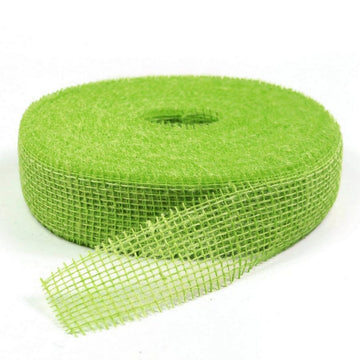40m Juteband 5cm breit Dekoband Rolle - Hellgrün (hart)