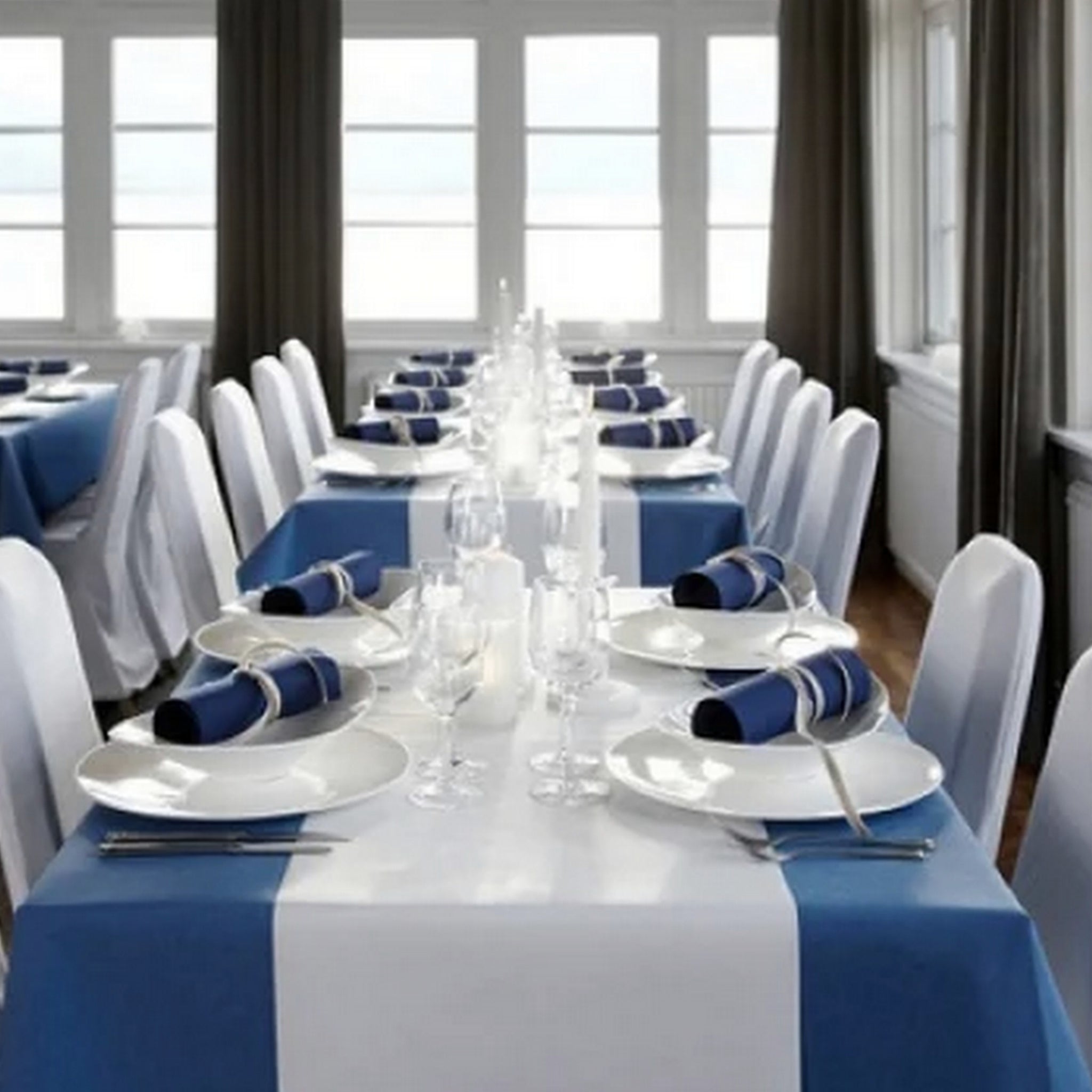 25 Meter Tischdeckenrolle 125 cm breit stoffähnliche Tischtuch - Blau