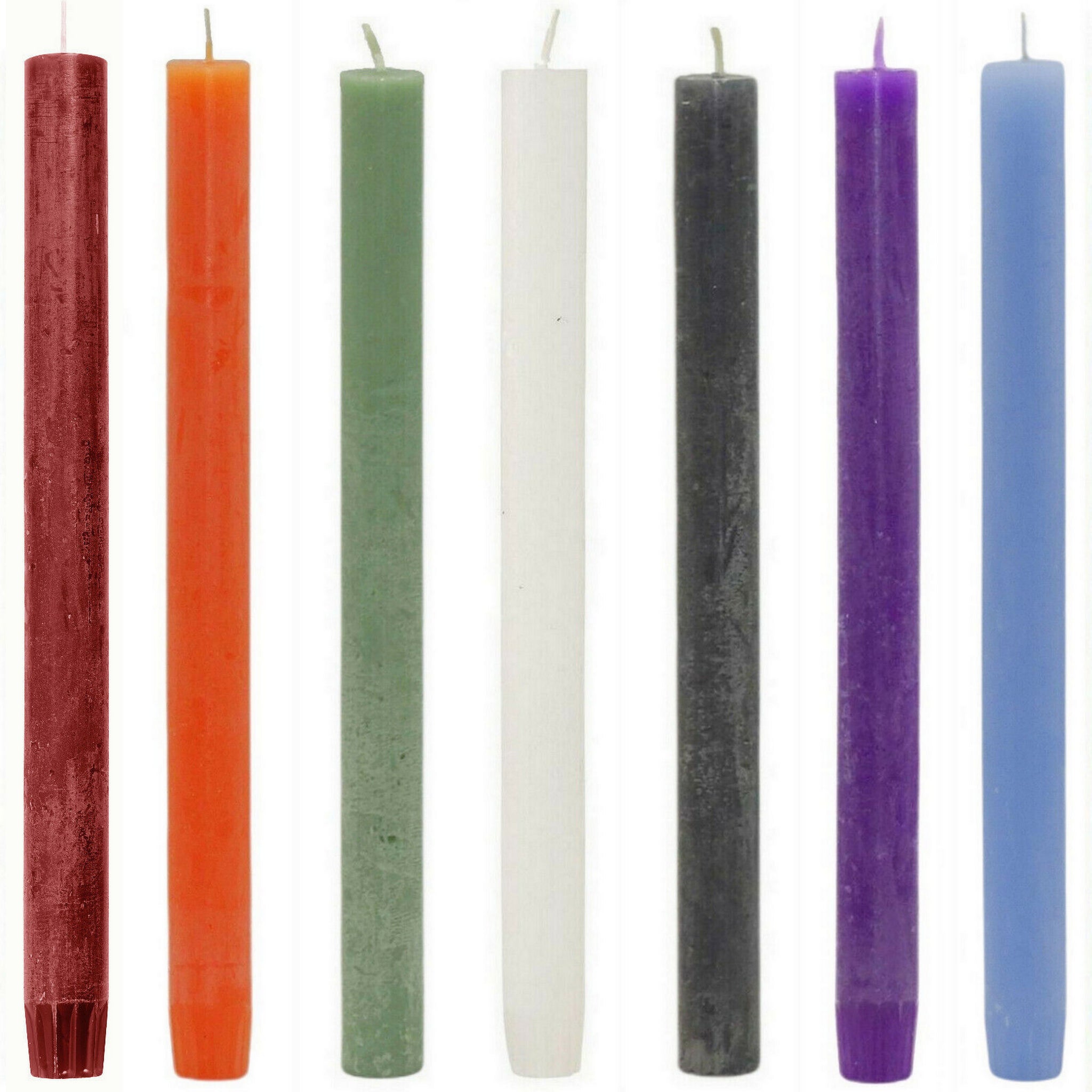 24 Stk Rustik Stabkerzen 270x23mm durchgefärbt Dinnerkerzen